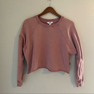 JoyLab Mauve Mineral Washed Cropped Sweatshirt Medium